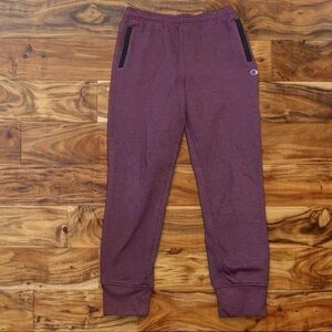 Champion Maroon Track Joggers with Black Trim